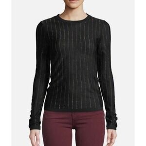 Frame Women's Striped Metallic Wool Blend Crewneck‎ Top Long Sleeve XS
